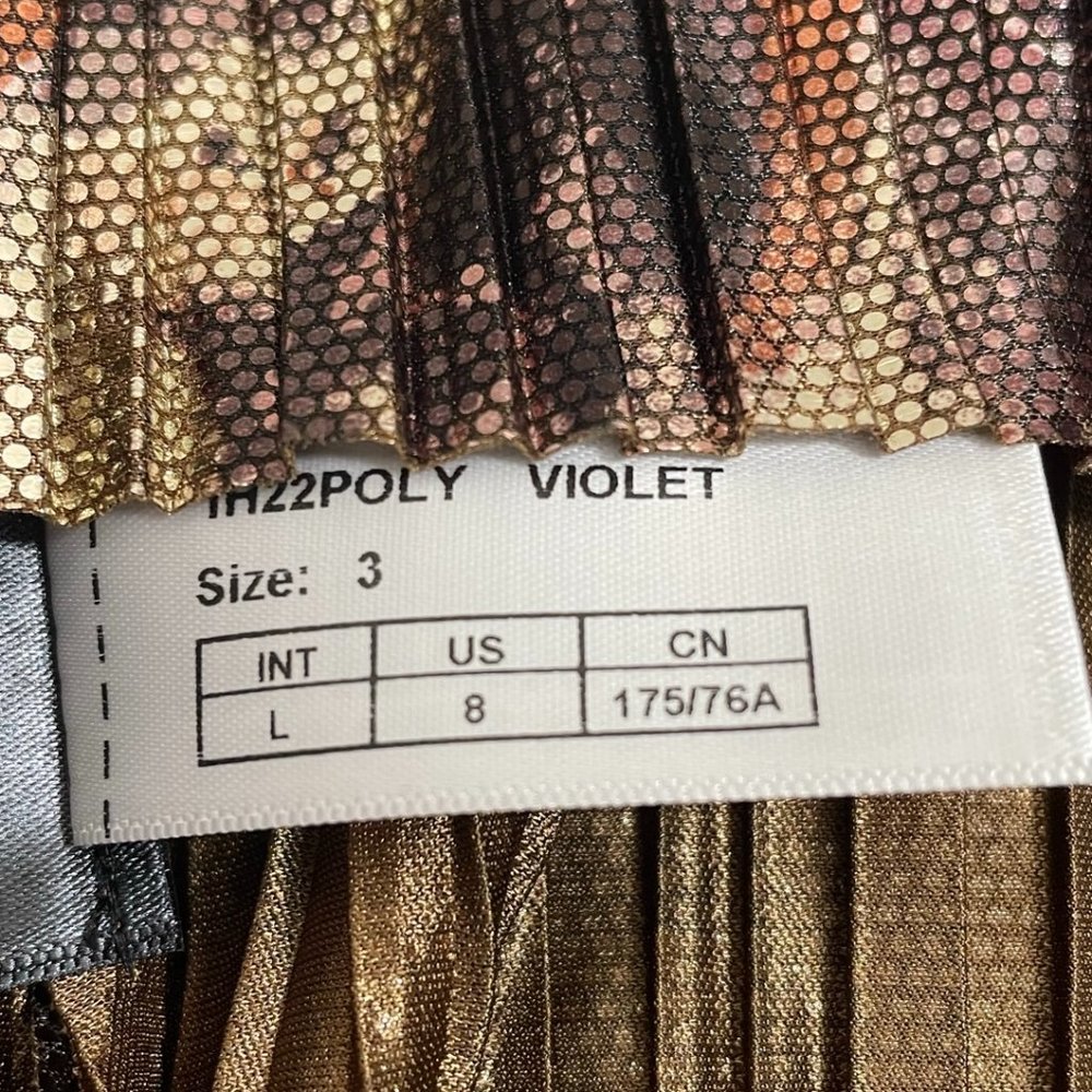 Ba&sh NEW Women's Metallic Poly Violet Tiered Pleated Midi Skirt Size 8 - Picture 12 of 16